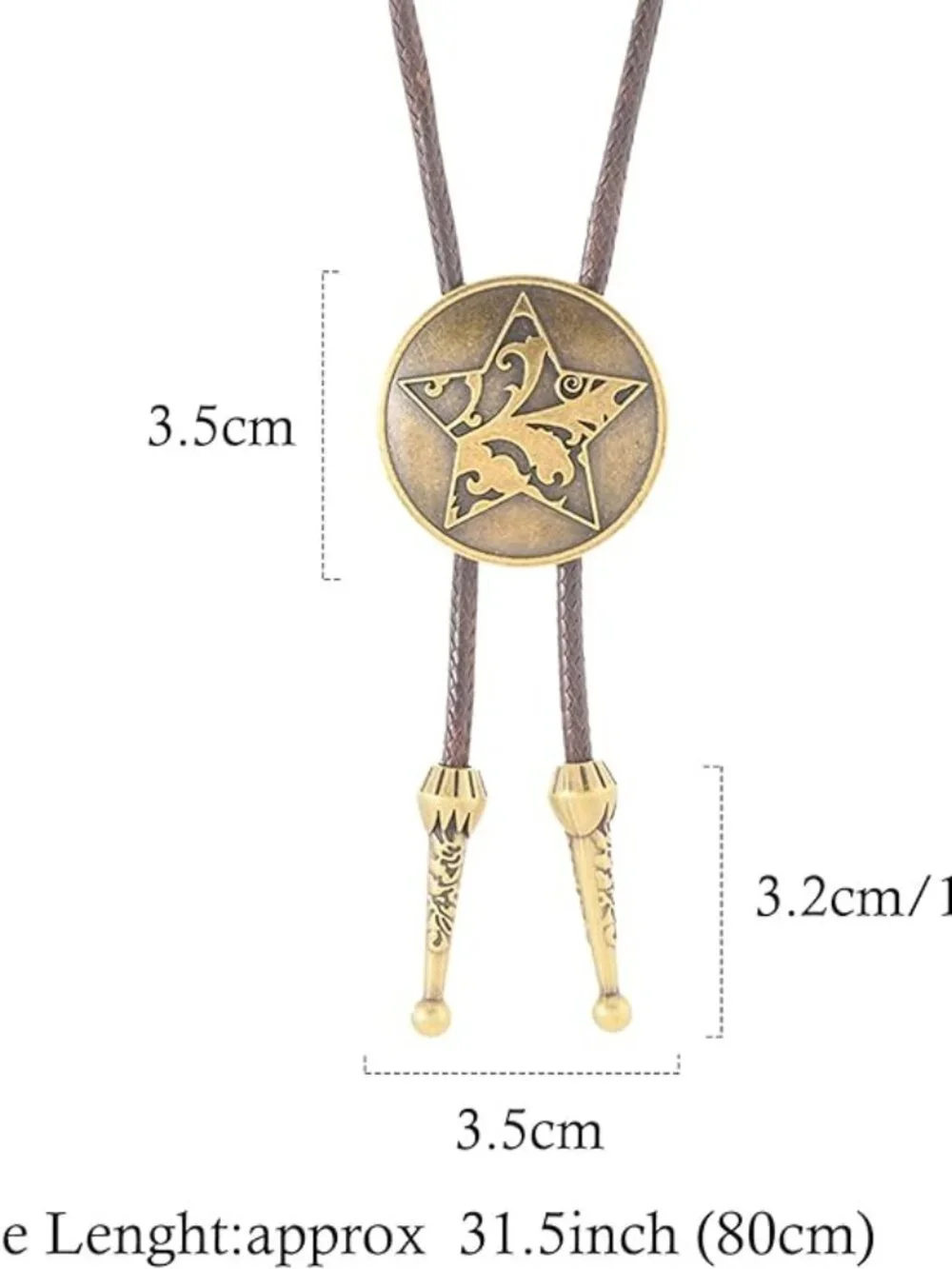 Rodeo Cowboy Leather Bolo Tie